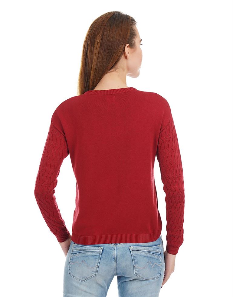 Pepe Jeans London Women Casual Wear Red Sweater